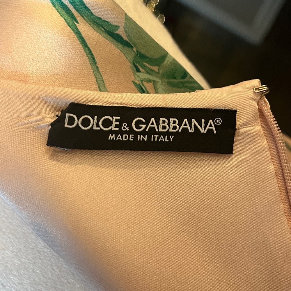Dolce & Gabbana Silk Floral Midi Dress, Authentic, Pink & Green IT 40/US 4 *read - Picture 13 of 15